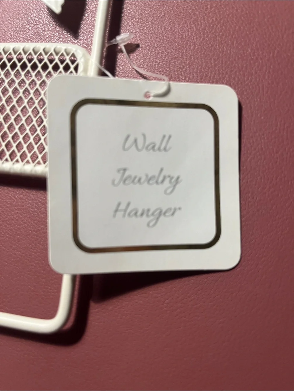 White Metal Wall Jewelry Organizer Rack with Leaf Detail